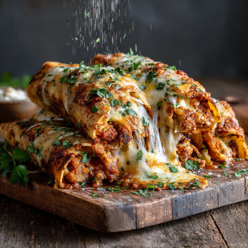 Crispy Turkey Mushroom Enchiladas