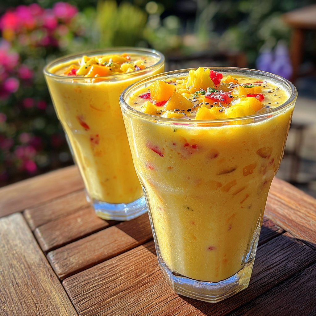 Pineapple Mango Cottage Cheese Smoothie