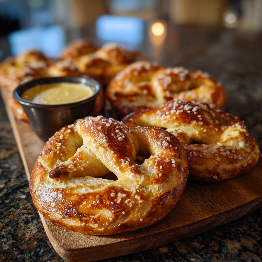 Soft Pretzels with Mustard Dip