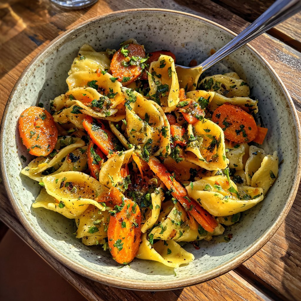 Pasta with Roasted Spring Carrots